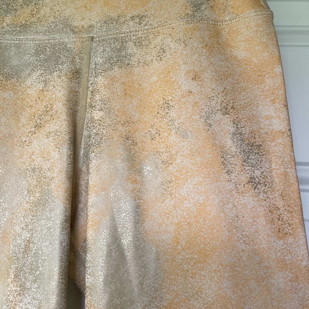 Carbon 38 Gold Metallic Splatter Leggings